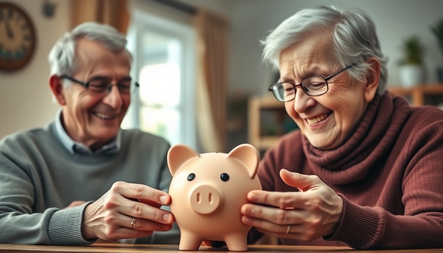 Elderly couple planning with coins and piggy bank to boost retirement income with SPIAs.