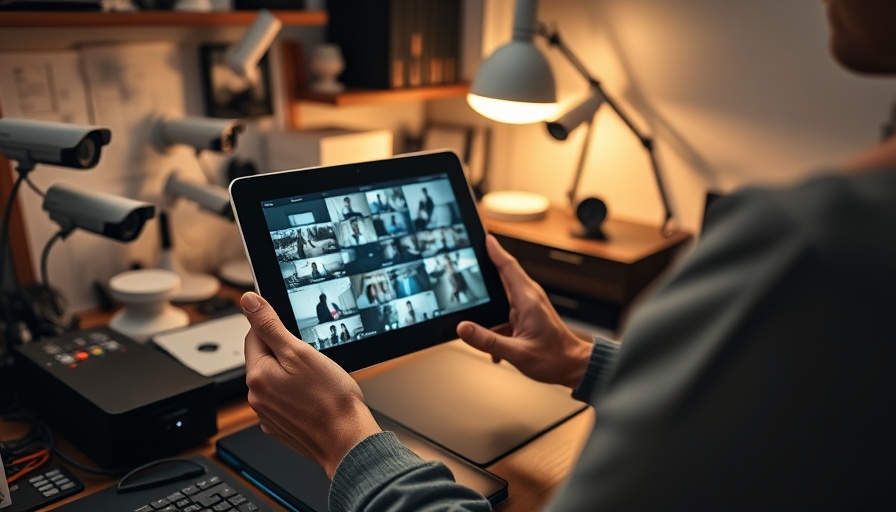 Home security devices and tablet displaying feeds; skip useless options.