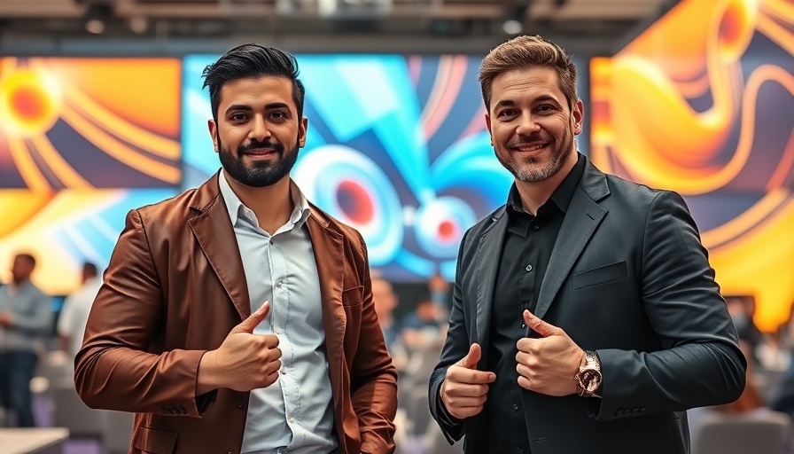 Confident men at solar industry event, 500 sales discussed.