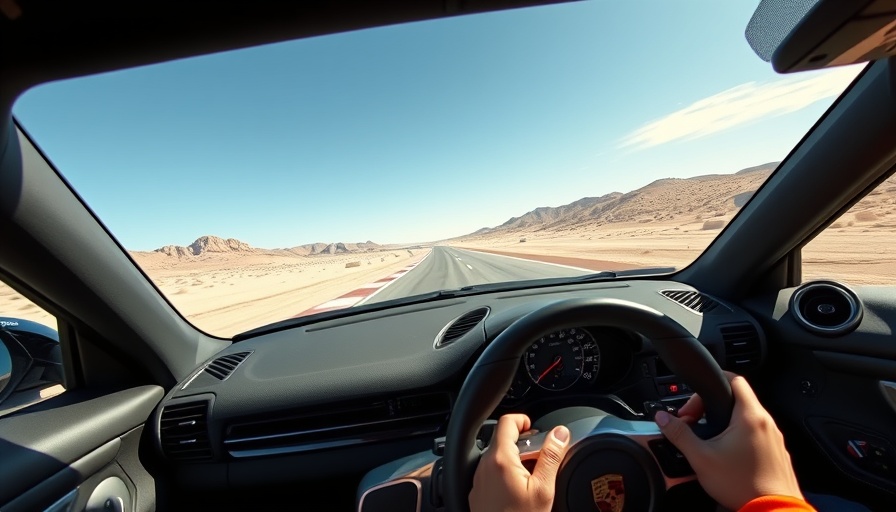 Porsche GT4RS experience on a desert racetrack with clear blue skies.