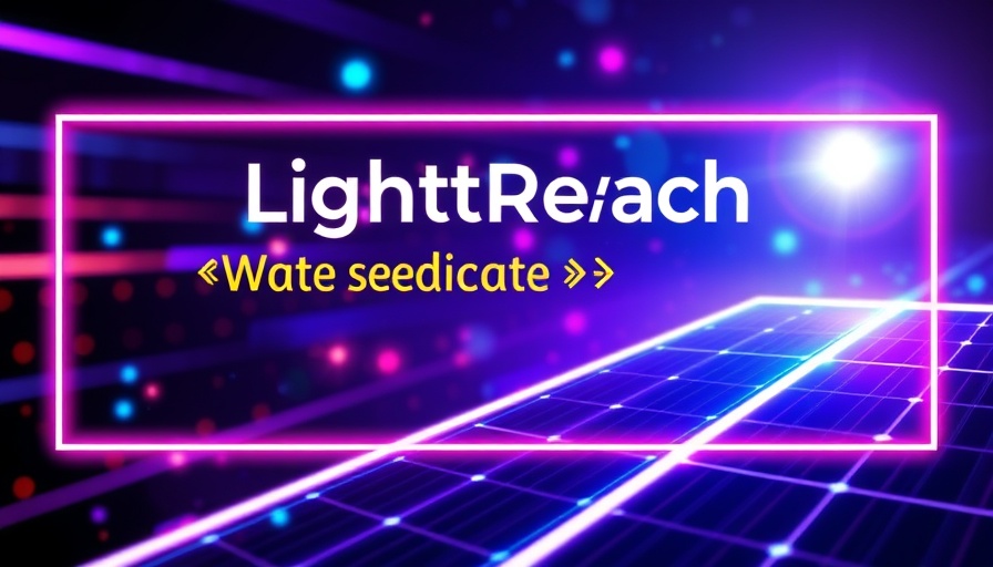 LightReach solar energy solutions promotional banner with futuristic design.