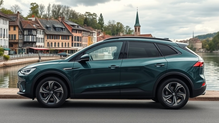 Leapmotor D19 SUV by a picturesque lakeside town