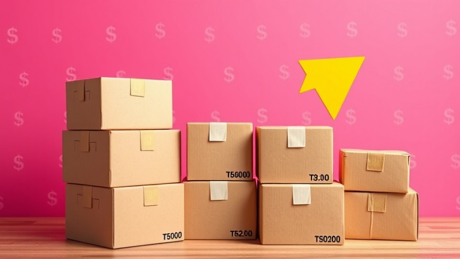 Cardboard boxes with dollar signs and a yellow arrow illustrating returns.