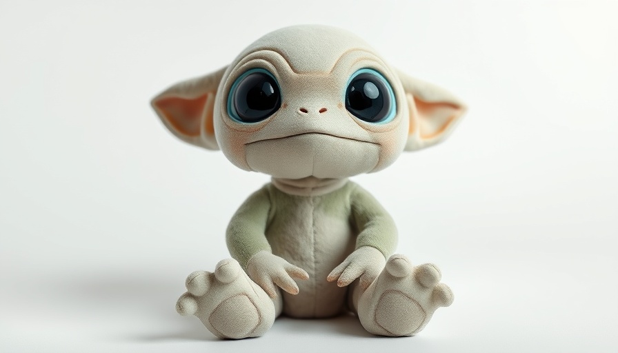 Adorable alien plush toy on Star Wars Day with Alexa.