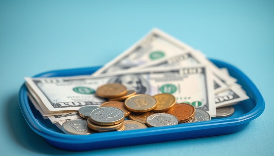 Cash tips on a tray with a receipt, no tax on tips.