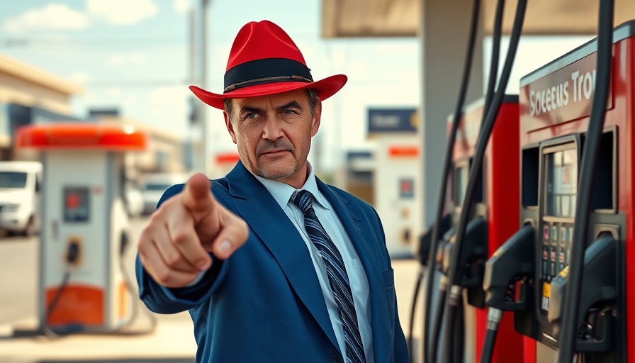 Man in suit at gas station, highlighting gas prices rise.