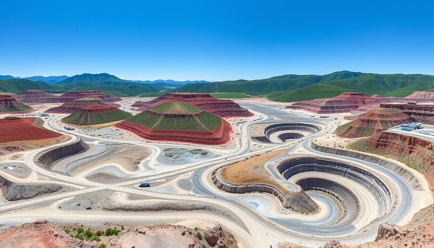 Aerial view of lithium mining site in Europe's lithium supply crisis context.