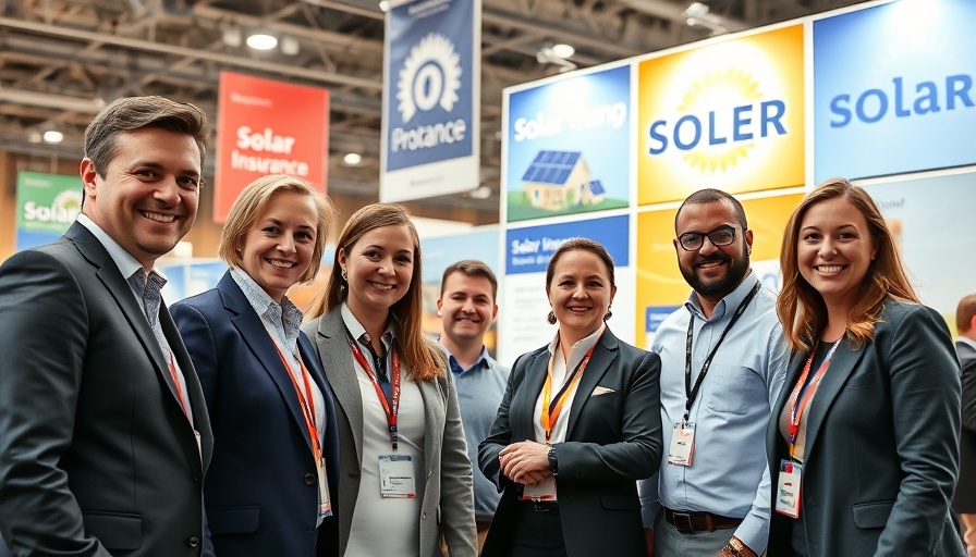Solar Insurance booth at RE+ Mid-Atlantic with smiling professionals.