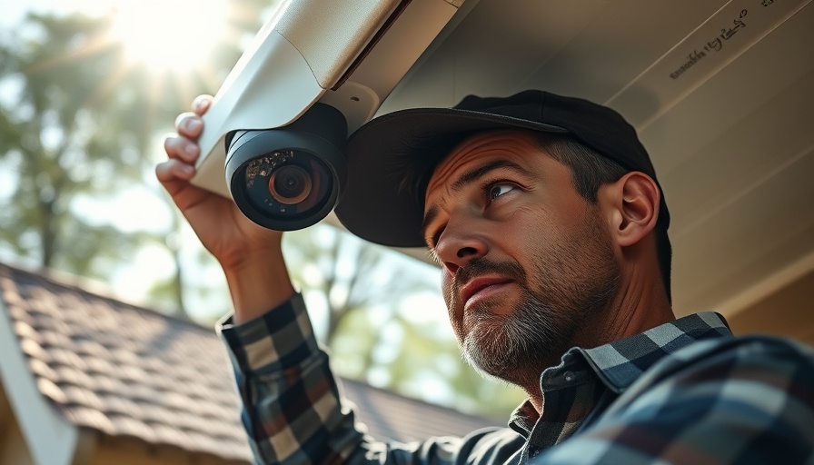 Man installing security camera under roof - best ways to mount a security camera.