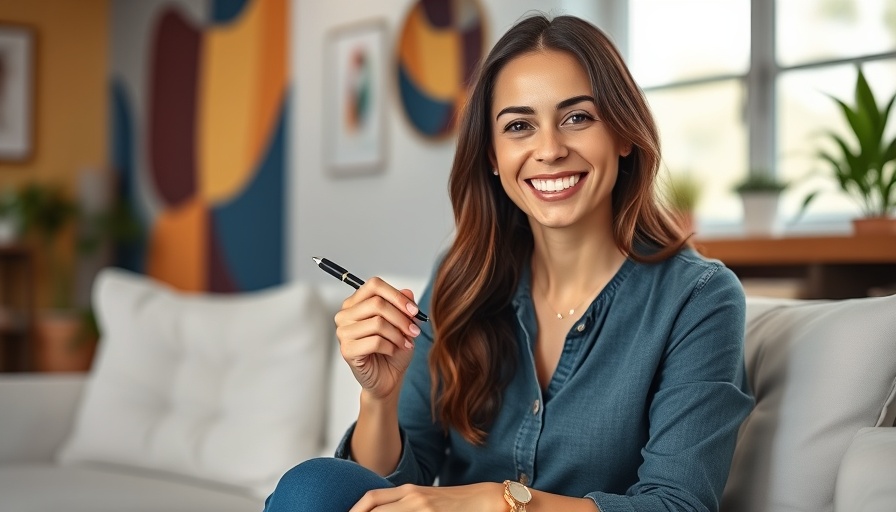 Woman discussing the benefits of investing in solar energy savings indoors.