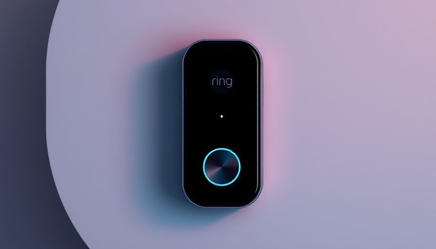 Sleek modern Ring Doorbell display with gradient background.
