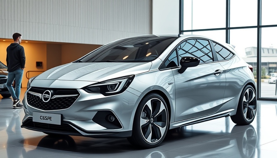 Opel Corsa GSE concept car showcased indoors with modern design.