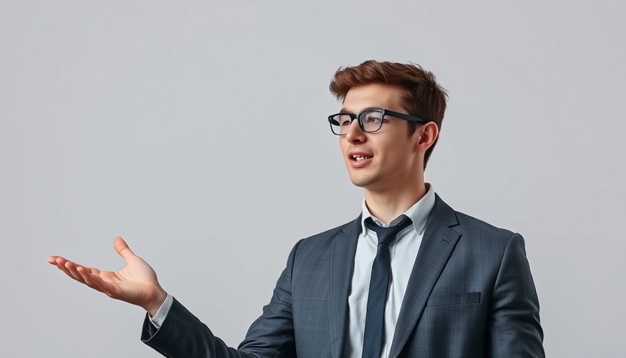 Young man discusses solar production in winter, lifelike.
