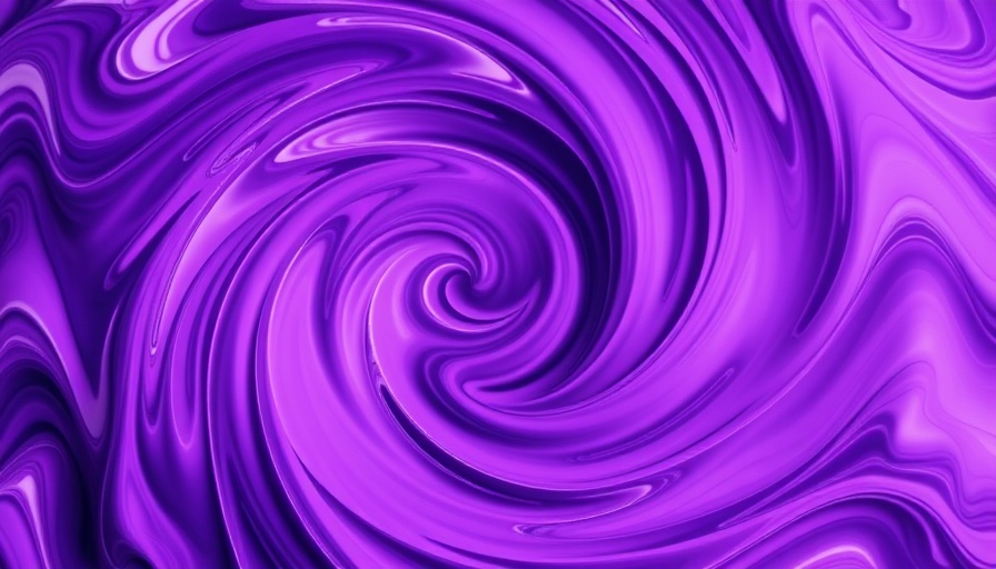 Vibrant abstract purple swirl, Sora launch interface overlay.