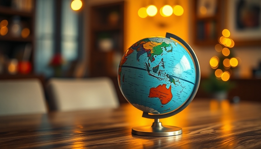 Colorful world globe on a table, highlighting global SEO concept.