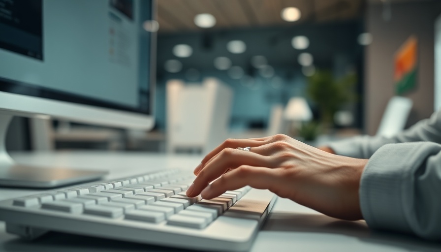 Hands typing on keyboard, verbal processing context