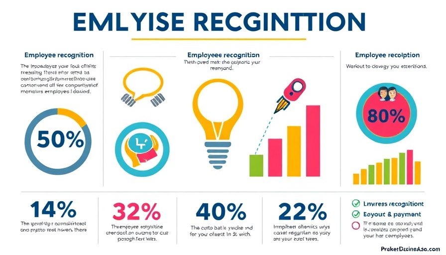 Colorful infographic on employee recognition statistics.