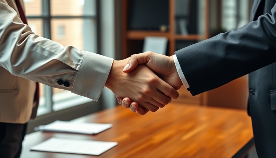 Business handshake indicating jumbo loans agreement.