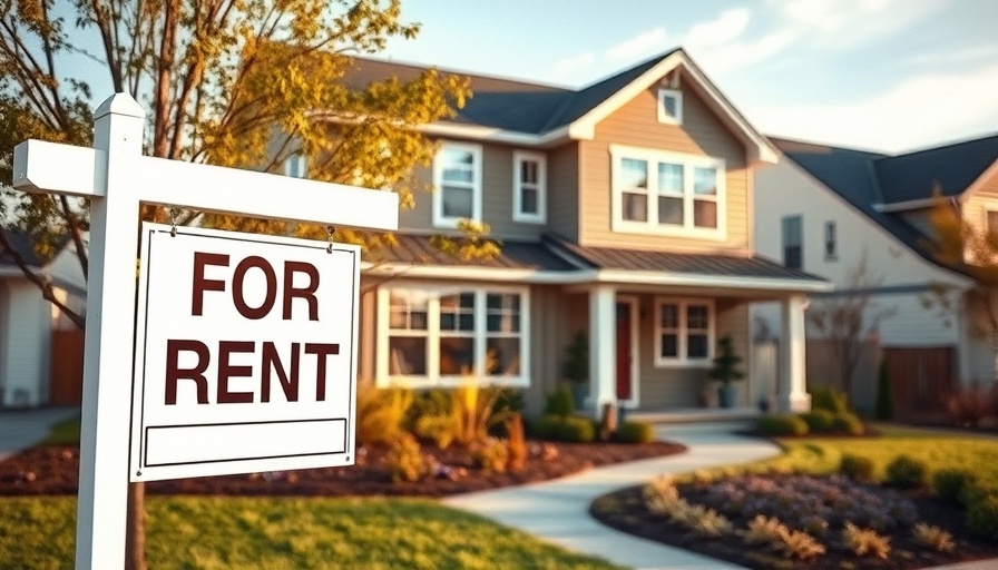Modern suburban house with 'For Rent' sign for house hacking.