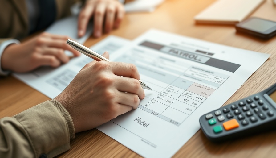 Managing Payroll Washington work with documents and calculator.
