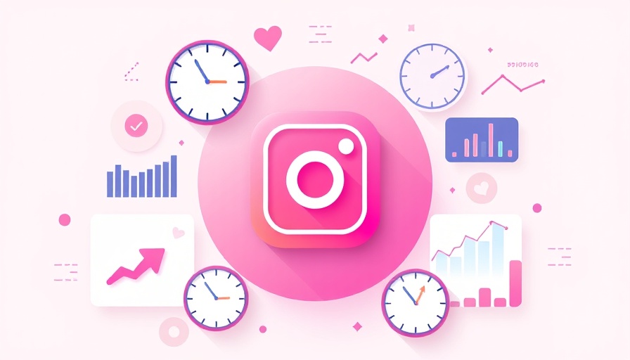 Instagram analytics and posting times collage illustration.