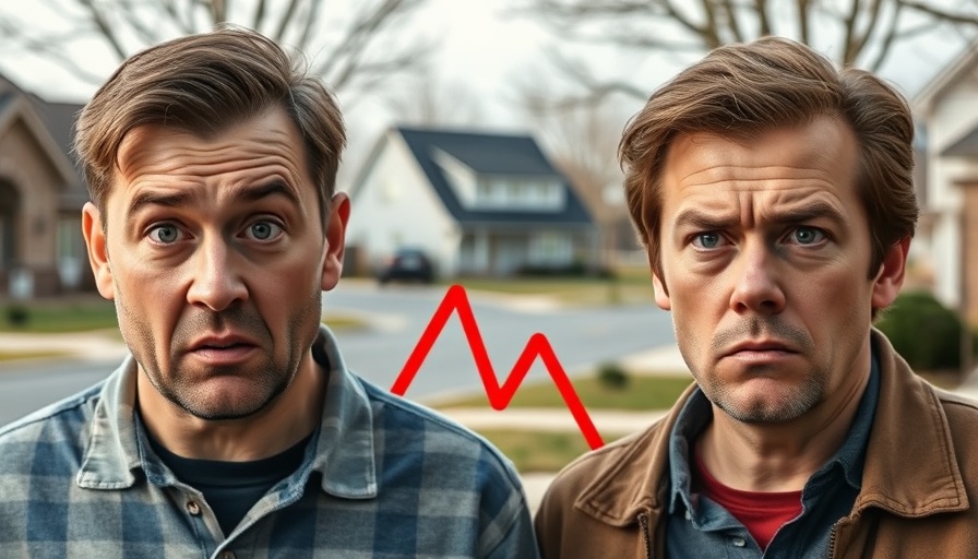 Illustration of men and housing market change representing real estate recession.