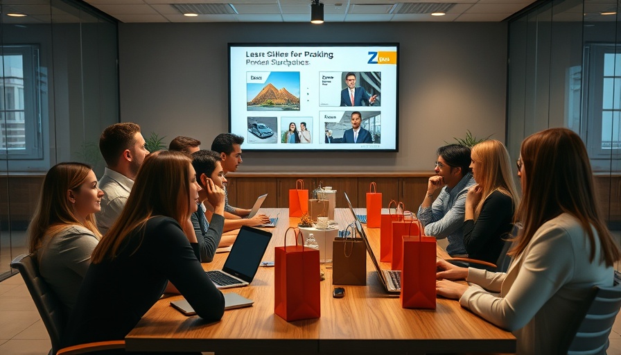 Marketing leadership presentation in a modern conference room.