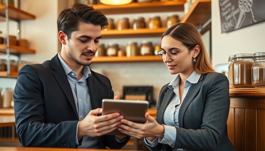 Small business owners discussing insurance options in a cozy café.