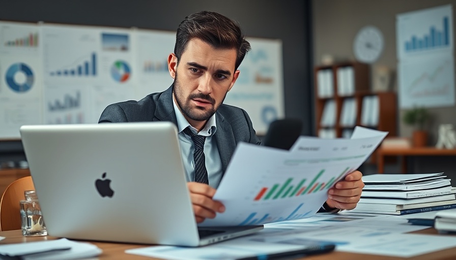 Businessman analyzing passive real estate data charts in office