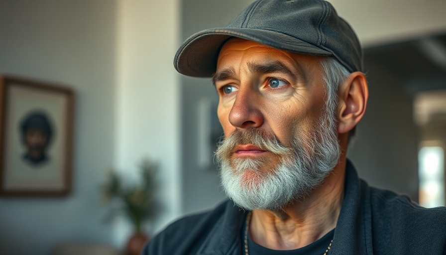 Middle-aged man discussing Facebook Topic Exclusions, indoors.