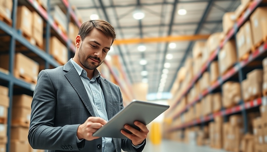 Warehouse Inventory Management Software in action on a tablet.