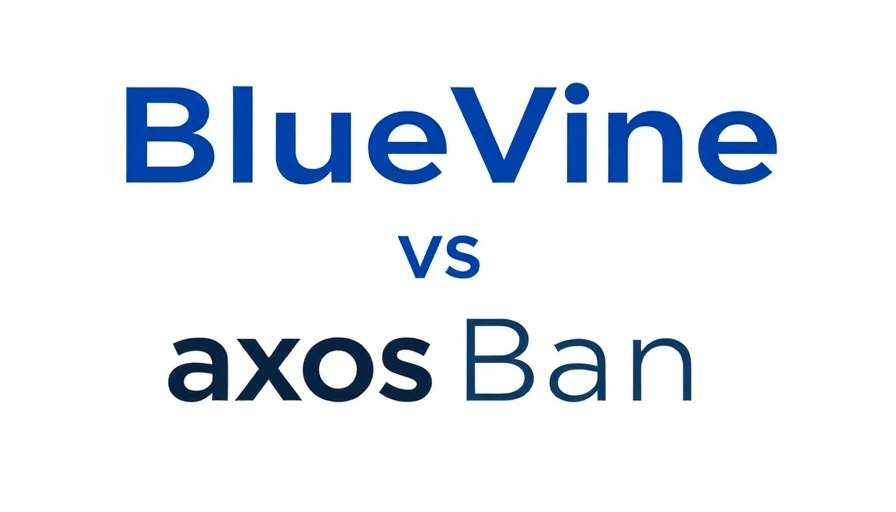BlueVine vs Axos Bank logo comparison for business checking accounts.