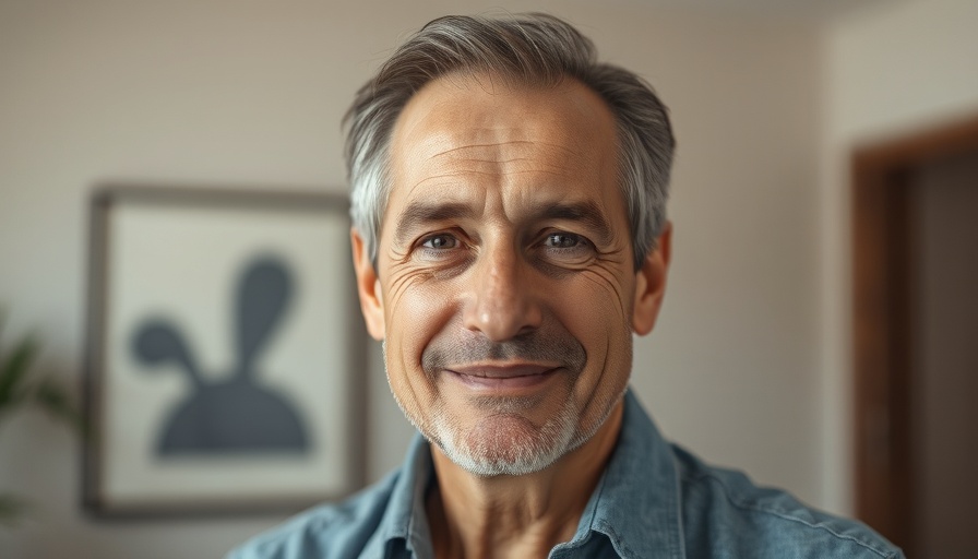 Middle-aged man discussing Facebook audience segments indoors.
