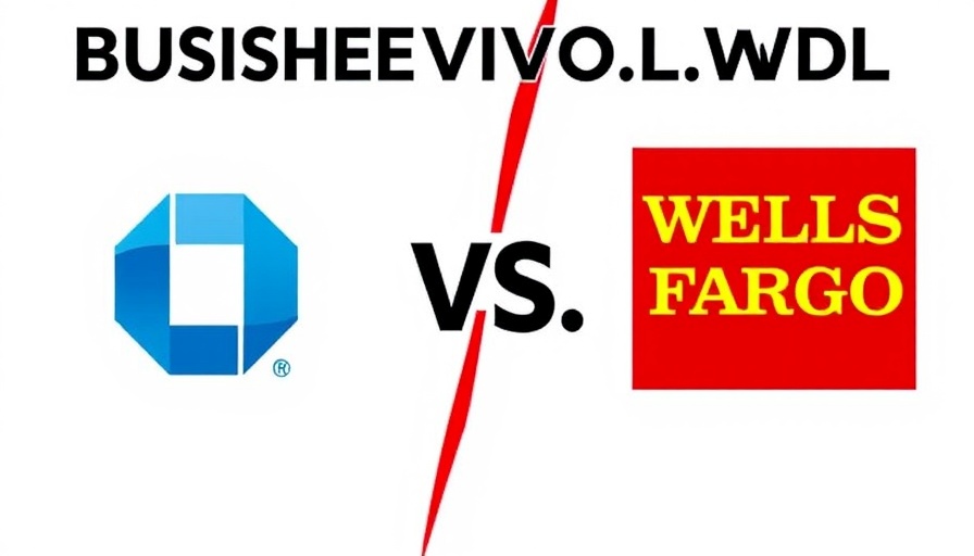 Business rivalry: Chase vs Wells Fargo logos for checking accounts.