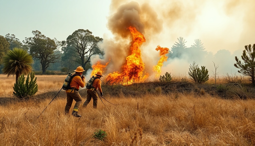 Firefighters in action during wildfire protection efforts