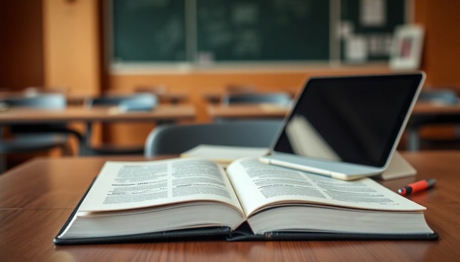 Study materials on table in Kentucky college classroom
