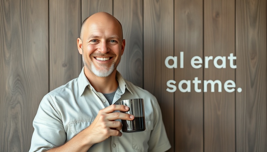 Personal branding trends 2025 with a smiling man holding a mug.