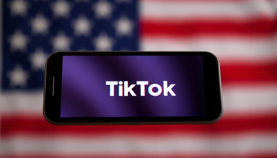 Smartphone with TikTok logo in front of USA flag - Perplexity AI TikTok bid.