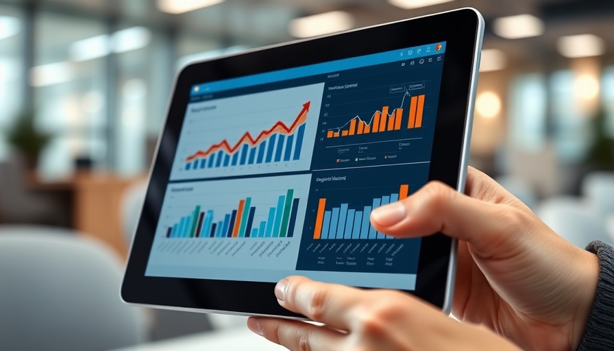 HR software on tablet showing graphs, perfect for small business solutions.