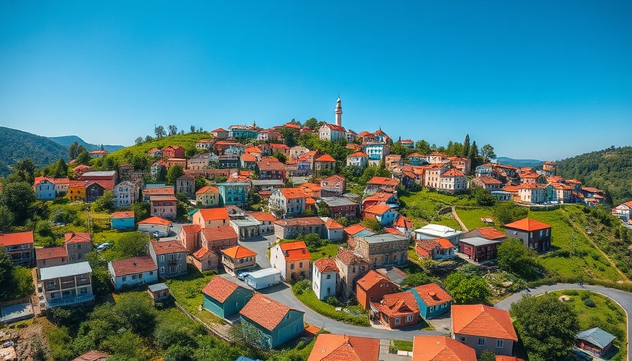 Aerial view of a small town highlighting out-of-state real estate investments.