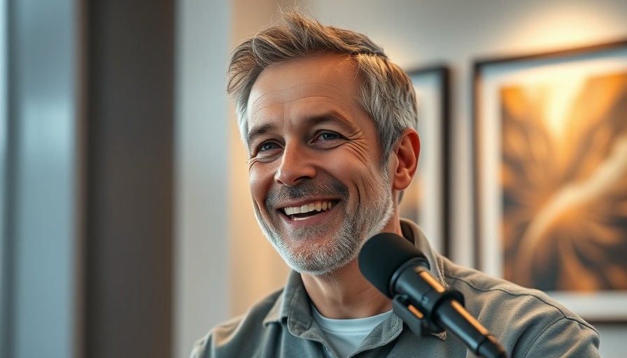 Smiling man discussing ads on threads in a casual setting.