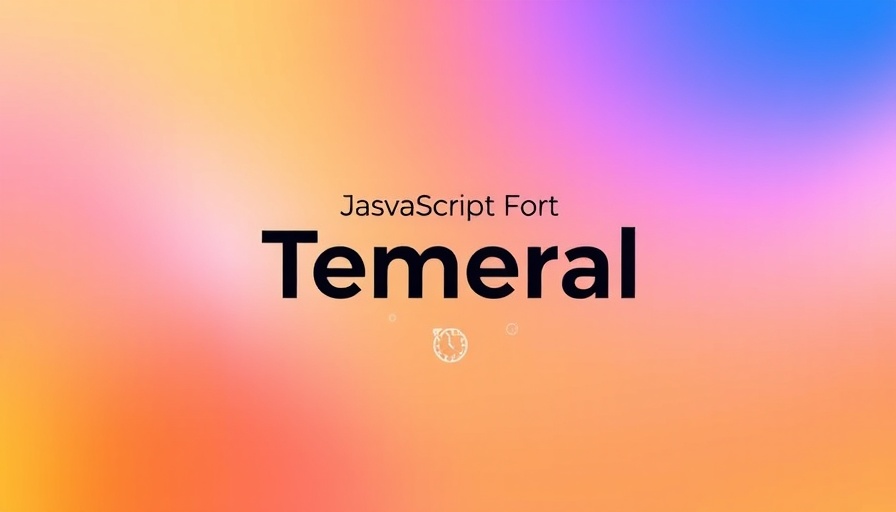 JavaScript Temporal announcement with icons on a gradient background.