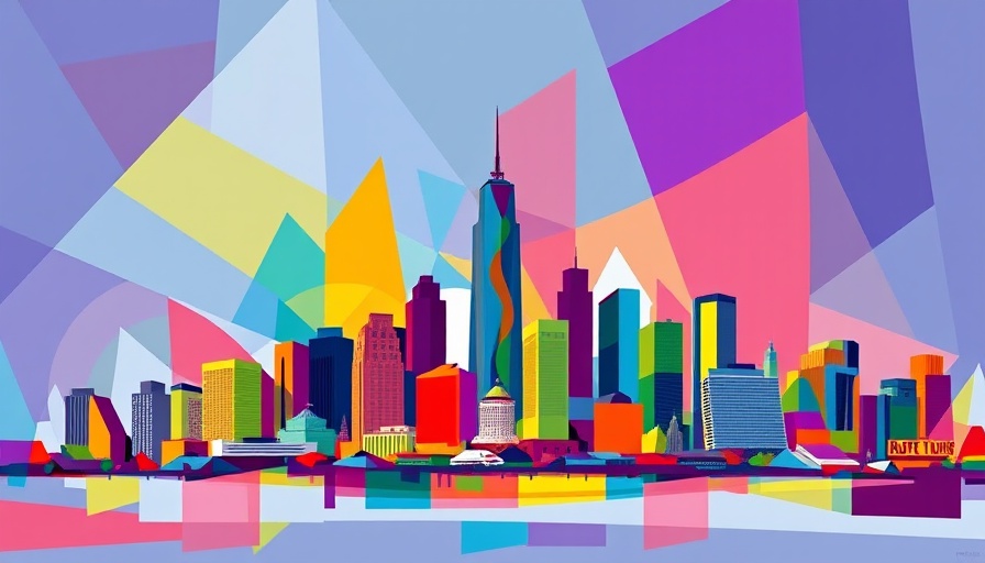 Abstract Detroit skyline showcasing influencer marketing agencies.