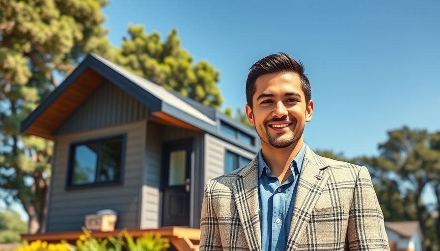 Tiny home investment for big cash flow with smiling professional.
