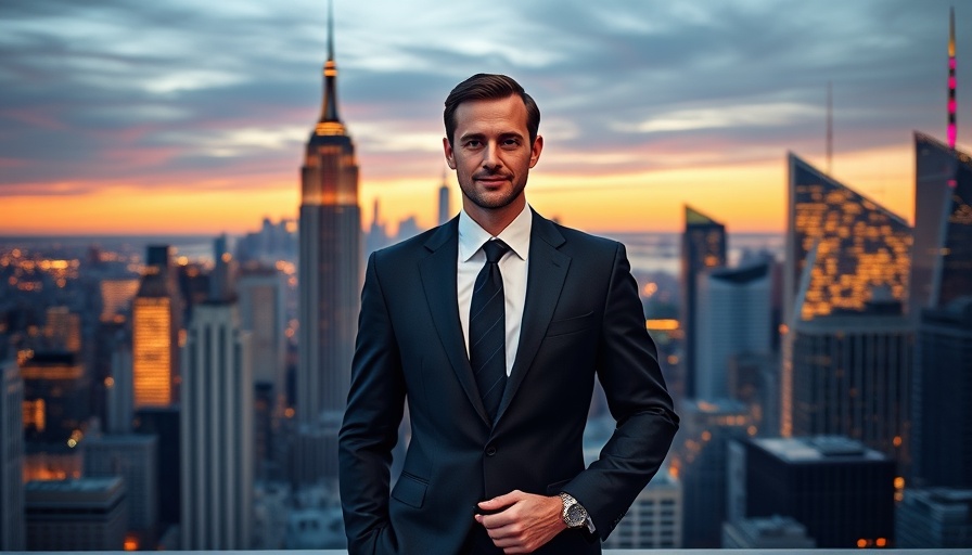 Social media marketing leaders: Businessman in New York City.