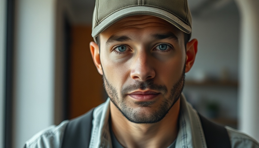 Casual man in cap with a slight smile in indoor setting
