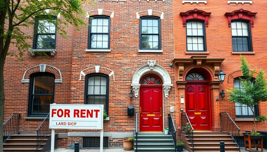 Charming historic townhouses with rental market opportunities sign.