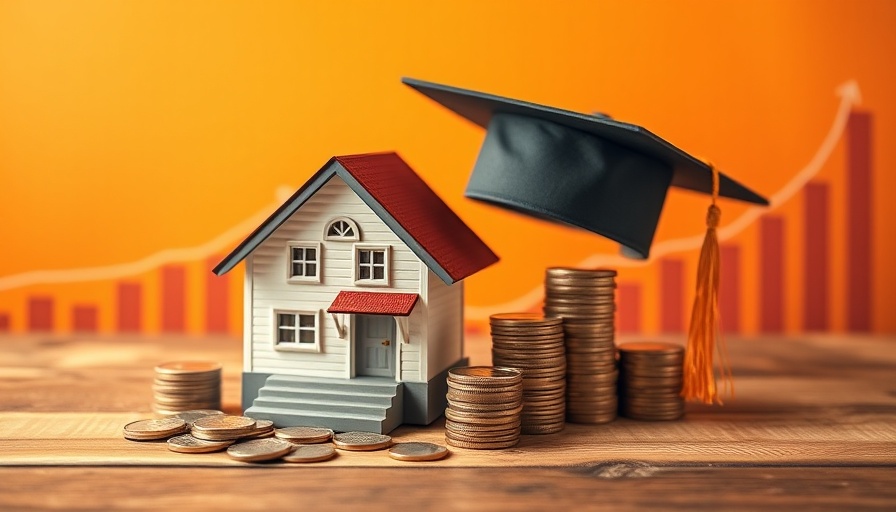 Real estate investing education concept with house and coins.