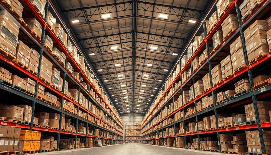 Efficient warehouse layout design showcasing organized shelving.