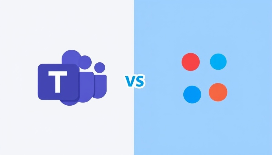 Microsoft Teams vs Slack comparison illustration.